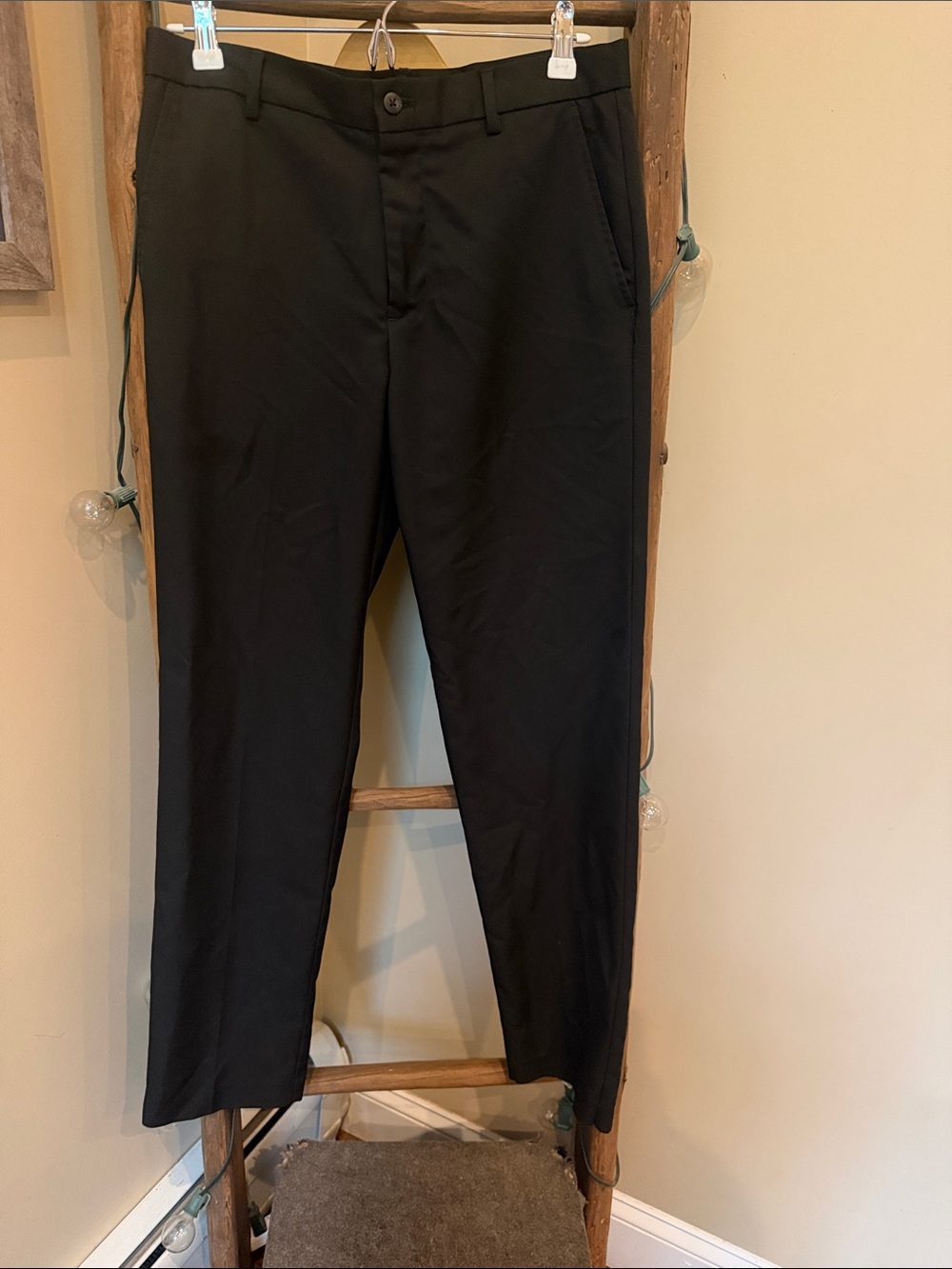 Van Heusen Black Men's Dress Pants - Straight Fit